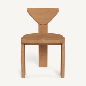 เก้าอี้รับประทานอาหารไม้สักแข็งพร้อมพนักพิงสามเหลี่ยมและการออกแบบที่นั่งตามหลักสรีรศาสตร์ - Product Image 1