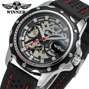 Montres squelette de haute qualité à prix d'usine en vente chaude avec mouvement automatique et bracelet en silicone - Product Image 1