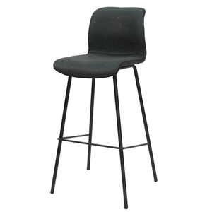 Tabouret de bar haut de gamme GAKJB-066H de style contemporain, revêtement en cuir PU, pieds en fer thermolaqué, pour cuisine, bar ou salle de sport - Product Image 1