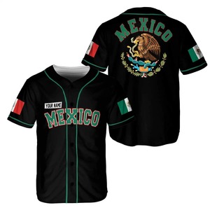 Nueva Camiseta de Béisbol de México con Diseño Único, Ropa Deportiva, Cuello en V, Botones, Sublimación, 100% Poliéster, Secado Rápido, Transpirable - Product Image 6