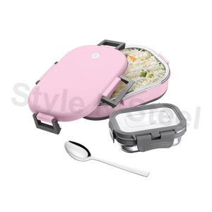 lunch <b>box</b> thermique <b>Tiffin</b> Lunch <b>Box</b> Polished Metal Camping Food Carrier with Lock Unique - Product Image 1