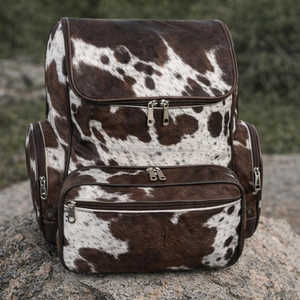 Wholesale Handmade Hair-On Leather <b>Backpack</b> Cowhide Travel <b>Laptop</b> Bag Custom Logo Supplier Manufacturer Bulk LHBP-0047 - Product Image 6