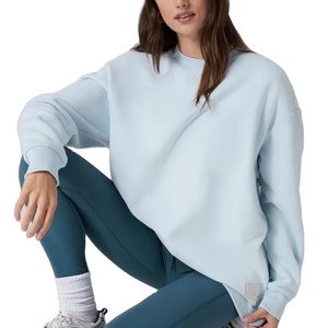 เสื้อกันหนาวคอกลมสำหรับผู้หญิงเสื้อกันหนาวคอกลมผ้าฝ้ายปักลายขนาดใหญ่โลโก้ดีไซน์ใหม่ - Product Image 1