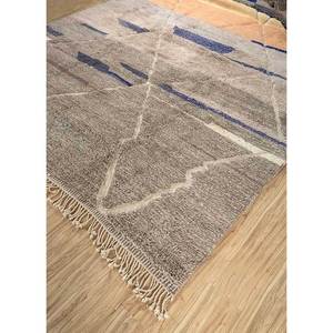 พรมขนสัตว์ถักมือสีเบจและสีน้ำตาลลายเรขาคณิต สำหรับห้องนั่งเล่น ทางเข้าห้องนอน ห้องโถง-Pae-4627 - Product Image 2