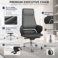 Chaise de bureau de luxe, chaise de bureau exécutive moderne en cuir, chaise de bureau confortable et ergonomique pour le travail au bureau