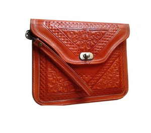 Portefeuille pour femme en cuir véritable de style marocain avec serrure dorée Porte-monnaie moyen fait à la main OEM disponible 10 pièces - Product Image 1