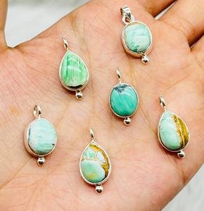 Anillos variscita turquesa de alta calidad, joyería de plata, gemas de árbol de diamantes, venta al por mayor - Product Image 3