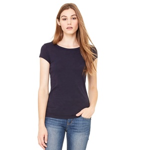 Bella Canvas FEMMES SHEER JERSEY SHORT SLEEVE TEE Midnight Color col rond et manches courtes 100% Airlume coton T-shirt respirant - Product Image 1