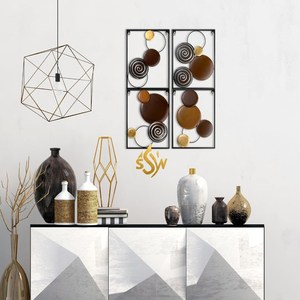 นักออกแบบมาตรฐานศิลปะเหล็กทรงสี่เหลี่ยมติดผนังคุณภาพดีกว่าขนาดกำหนดได้เองสำหรับของตกแต่งห้องวาดรูปและห้องเล่น - Product Image 4