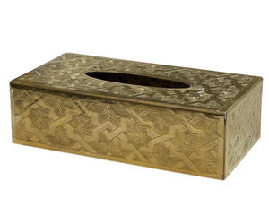 Elegante caja de pañuelos martillado de acero inoxidable, diseño Floral dorado, almacenamiento de servilletas para el hogar de lujo, buen precio - Product Image 2