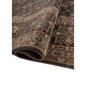 พรมขนสัตว์ถักมือ Cyanna สีเทา-ดำ สไตล์โบโฮ ลายเหรียญรูปสี่เหลี่ยมผืนผ้า สำหรับห้องโถง ห้องนั่งเล่น พรมปูพื้นบ้าน-SPR-46(Fr)(Va) - Product Image 2