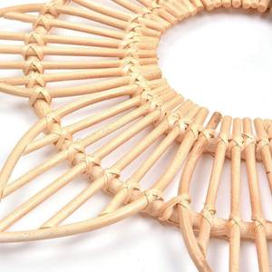 Décorations murales en miroir de rotin naturel de luxe moderne beau motif rond pour la maison chambre à coucher salles de bains salons mariages - Product Image 3