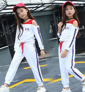 ชุดเสื้อผ้าสำหรับเด็กผู้หญิงแนวสปอร์ตเปิดไหล่เฉียงสำหรับฤดูใบไม้ร่วงและฤดูใบไม้ผลิ - Product Image 3