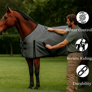 Lona teñida impermeable sin costuras espalda hombro fuelle doble cruce vientre Surcingles caballo alfombra - Product Image 3