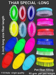 Brosse de nettoyage en tissu de haute qualité, poils en plastique, nettoyage en profondeur, rigidité moyenne, rectangulaire, 6 pouces, plastique, maison, bureau - Product Image 3