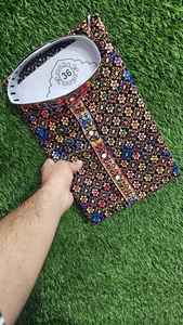 Ropa festiva étnica tradicional con estampado de Bandhani y lámina para celebraciones de fiestas Pijama elegante de algodón rayón Kurta para hombres en 2025 - Product Image 2