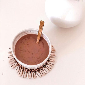 Gran oferta de posavasos de ratán con acento de concha de perla, posavasos de mesa ecológicos hechos a mano para decoración moderna del hogar - Product Image 4