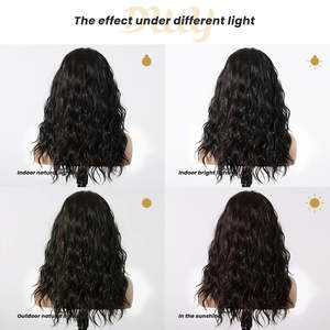 Claire-DWY Short Glueless Synthetic <b>Wig</b> with Transparent Lace Front Middle Part <b>Deep</b> Wavy High Quality Layered Loose <b>Wave</b> Style - Product Image 6