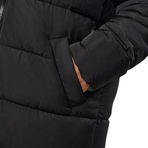Manteau long matelassé noir pour femme, veste d'hiver à capuche, entièrement zippée, isolée, vêtement d'extérieur chaud et décontracté pour le froid - Product Image 6
