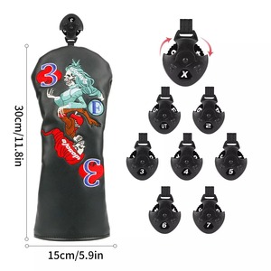 Housse de tête de club de golf personnalisée en broderie, housse de tête de club de golf en cuir, housse de tête de club de golf hybride pour driver, fairway wood - Product Image 6