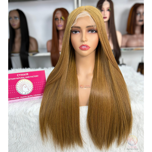 Haute qualité Double dessiné cheveux longs perruques 100% vietnamien Remy cheveux humains os droit Transparent dentelle avant perruques - Product Image 4