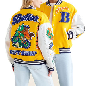 Veste bomber universitaire unisexe en chenille brodée avec patch, nouvelle collection OEM, pour homme - Product Image 1