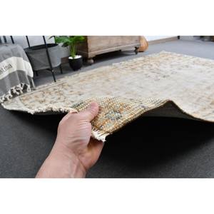 Alfombra turca vintage beige azul 5,4x8,3 pies clásica área grande lana látex Rectangular Patchwork para pasillo habitación alfombra - Product Image 4