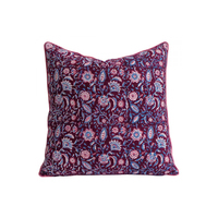 Produits les plus vendus Housse de coussin en coton fabriquée avec soin Housse de coussin avec passepoil en coton imprimé bloc à main Housse d'oreiller