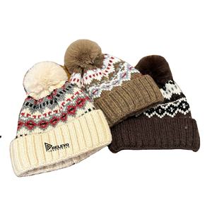 Gorro de Punto Jacquard Personalizado de Lana Cómodo al por Mayor, Gorro de Invierno para Mujer y Hombre - Product Image 3