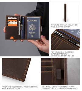 Anwar 2025, funda para pasaporte de cuero de viaje y tarjetero, billetera 100% de cuero puro con logotipo personalizado RFID, estilo corto a la moda - Product Image 6