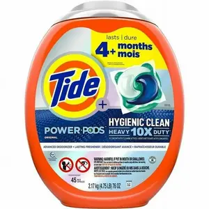 Tide Hygienic Clean Heavy 10x Duty Power PODS Laundry Detergent Pacs Spring Meadow 45 count For Visible and Invisible Dirt