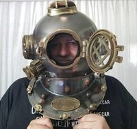 Casque de plongée nautique fait à la main plongeurs casque de plongée de la marine royale finition noire cadeau nautique parfait pour lui ~ article cadeau