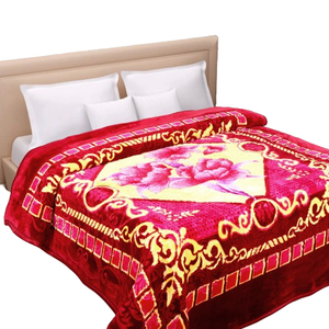 Nuevo diseño, mantas de visón Raschel multicolor, 2 capas, cama individual y doble, mantas de poliéster de invierno en relieve de Mink Raschel - Product Image 1