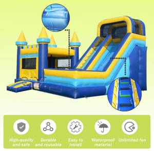 Castillo Inflable de PVC Comercial Personalizado para Exteriores, Tobogán Acuático, Combo de Juegos Inflables para Fiestas Infantiles y Uso en Centros Comerciales - Product Image 1
