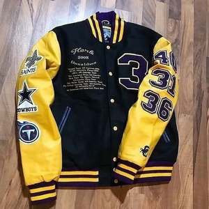 Veste universitaire personnalisée manches en cuir et laine Manteau Letterman de l'équipe brodé de style vintage - Product Image 2