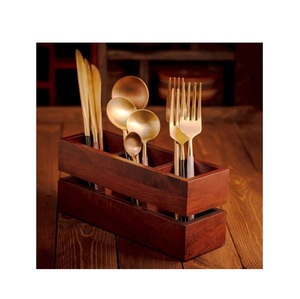 El mejor producto exigente Atractiva caja de cubiertos de madera para el hogar Utensilios de mesa de cocina Uso Caja de cubiertos de madera maciza Embalaje personalizado - Product Image 6