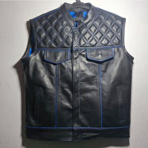 2025 estilo único hombres Casual Cool moda nuevo precio al por mayor Chaleco de cuero de motocicleta para hombres - Product Image 1