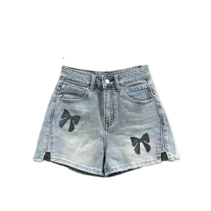 Pantalones cortos de algodón de mezclilla de cintura alta para mujer de talla grande moda nueva Casual Slim Jeans corto lavado Sexy pantalones cortos de mezclilla de verano para mujer - Product Image 1