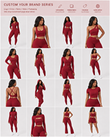 Ensemble de yoga et fitness 3 pièces personnalisé avec logo pour femme : veste zippée sans couture, soutien-gorge de sport et leggings taille haute effet push-up pour l'entraînement en salle de sport