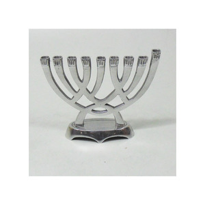 Traditional Menorah Candle Holder Gold Color Attractive Design 7 <b>Branches</b> Hanukkah Candelabra Table Centerpiece Decor - Product Image 5