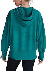 2025 femmes automne vêtements logo personnalisé femmes pull à capuche blanc couleur unie à capuche sweats décontractés - Product Image 3
