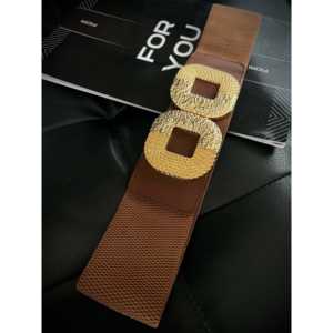 Cinturón elástico informal para mujer con hebilla dorada - Product Image 2