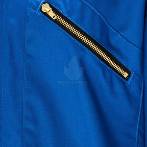 Blue Men's <b>Work</b> Coverall Long Sleeve with Zippered Chest Pockets Dust Proof <b>Waterproof</b> Polyester Needle Detection Uniform - Product Image 6