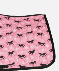 Selle anglaise rose avec coussin à motif de cheval, coton/polyester confortable de qualité supérieure rembourré en mousse souple pour l'équitation. - Product Image 2