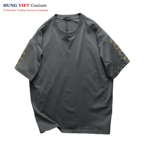 T-shirt en coton tricoté 240 GSM unisexe T-shirt pour hommes avec impression en soie Vêtements unisexes à la mode - Product Image 3