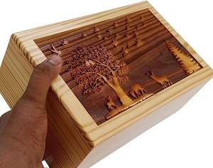 Handmade Wooden <b>Box</b> Funeral Cremation Urns <b>for</b> Human <b>Ashes</b> Adult Large - Burial Urns <b>for</b> Columbarium - Product Image 4