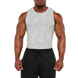 Camiseta sin mangas ajustada con estampado de camuflaje personalizado para hombre, material grueso, elástico en cuatro direcciones, ropa deportiva. - Product Image 1