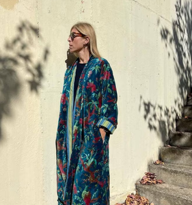 Veste unisexe à manches longues avec imprimé Floral fait à la main, de haute qualité - Product Image 3