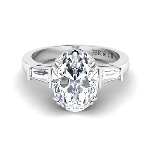 Modern Oval Cut Diamond Gold Plated 925 <b>Silver</b> Three Stone Engagement <b>Ring</b> For Women Luxury Jewelry At Wholesale Price - Product Image 1