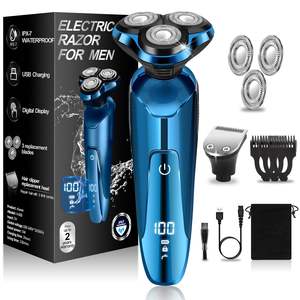Afeitadora Facial Eléctrica Rotativa 5 en 1 para Hombre, IPX7 Impermeable, Cuchillas Dobles/Triple, Uso en Seco/Húmedo, para Cara y Cuerpo, Repuesto Lavable - Product Image 2